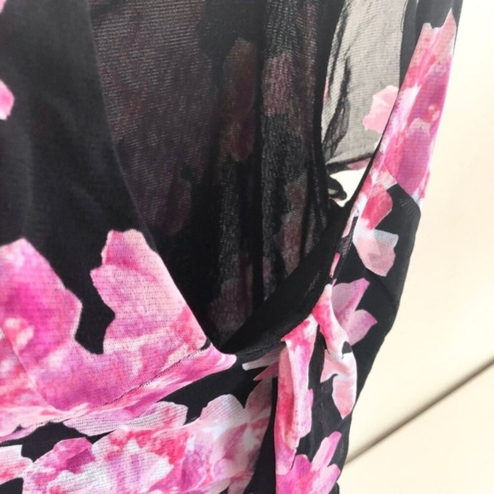 212 Collection Pink Floral Casual Dress Top - Picture 12 of 14